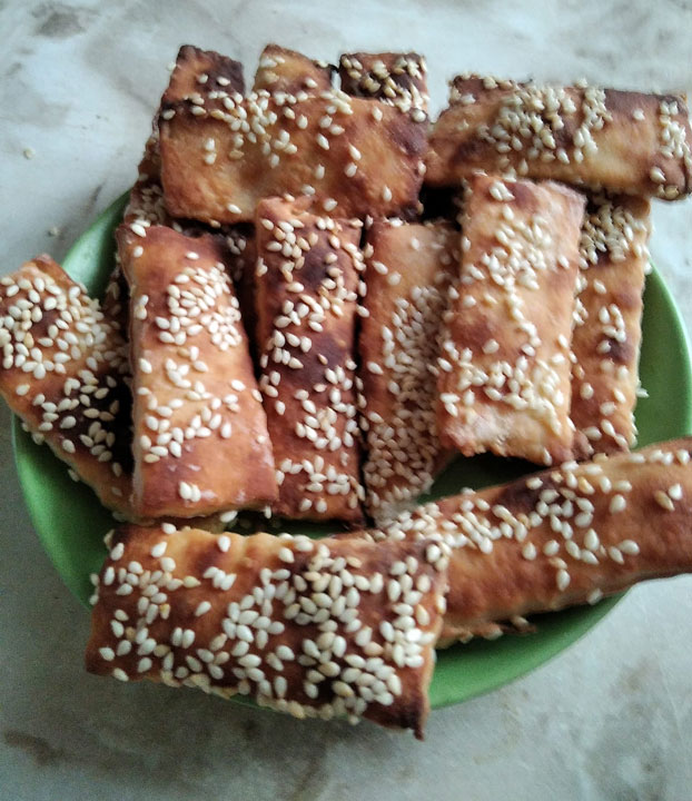 Творожное печенье с кунжутом